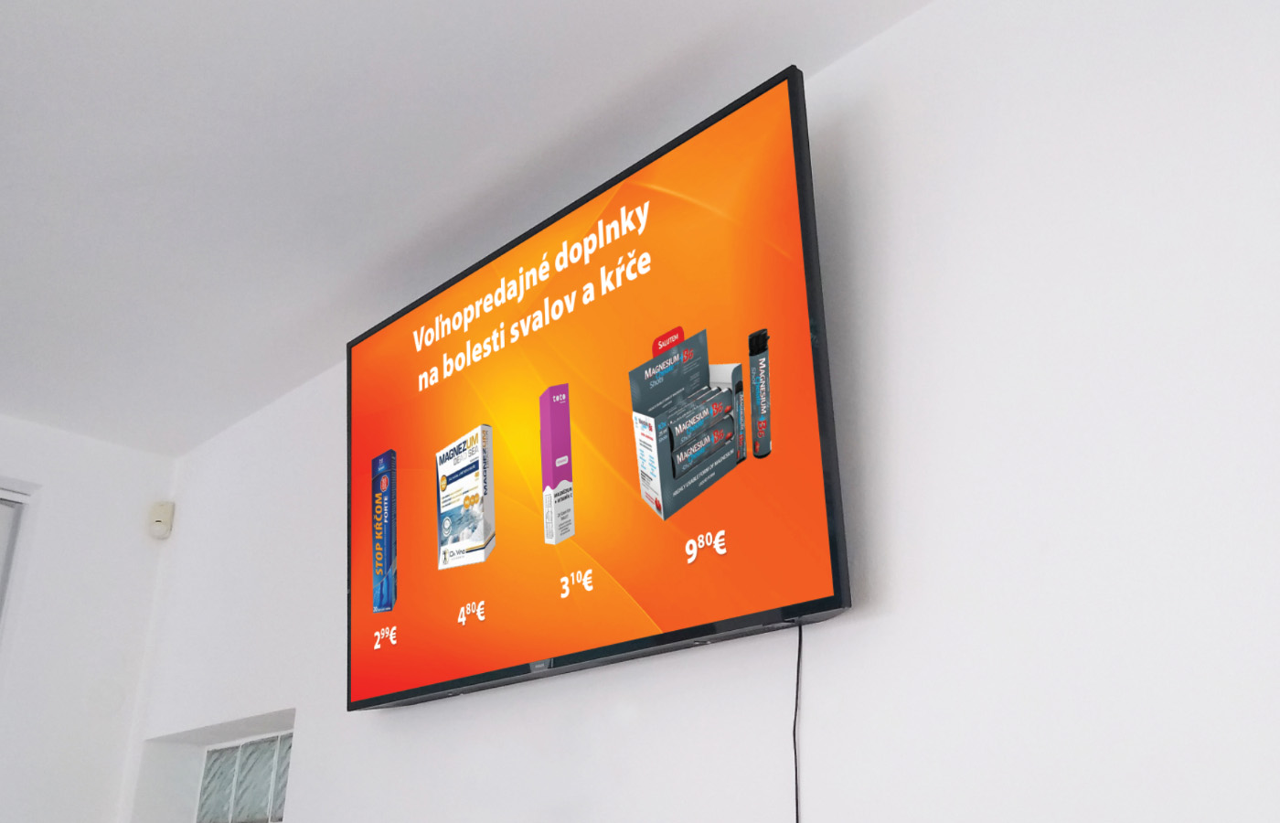 ITL pripojený na TV, zobrazuje reklamu